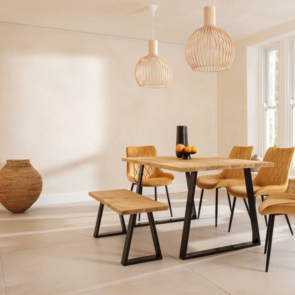 John Lewis Calia Style Industrial Reclaimed Dining Table Trapezium Steel Legs Cotswold