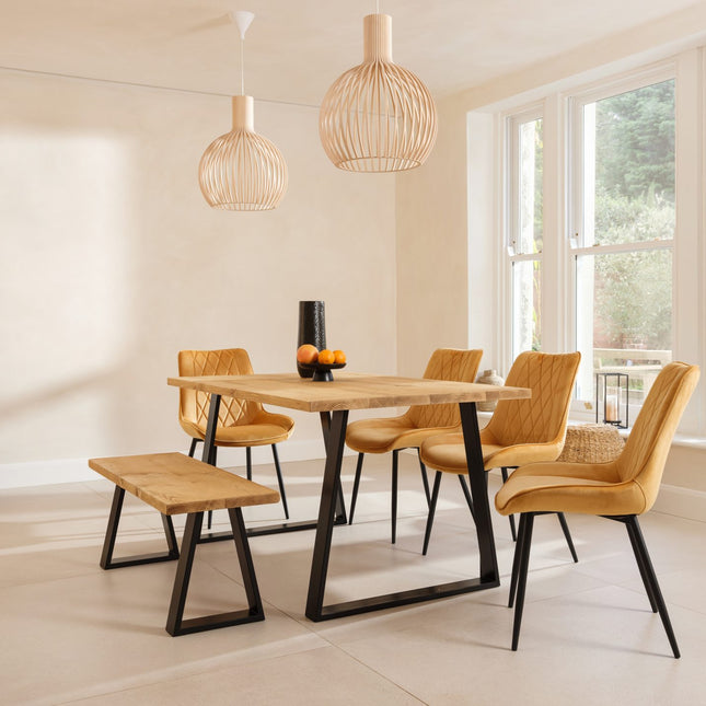 John Lewis Calia Style Industrial Reclaimed Dining Table Trapezium Steel Legs Cotswold