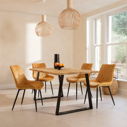 John Lewis Calia Style Industrial Reclaimed Dining Table Trapezium Steel Legs Cotswold