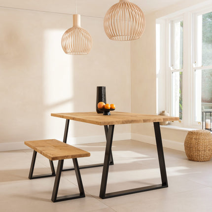 John Lewis Calia Style Industrial Reclaimed Dining Table Trapezium Steel Legs Cotswold