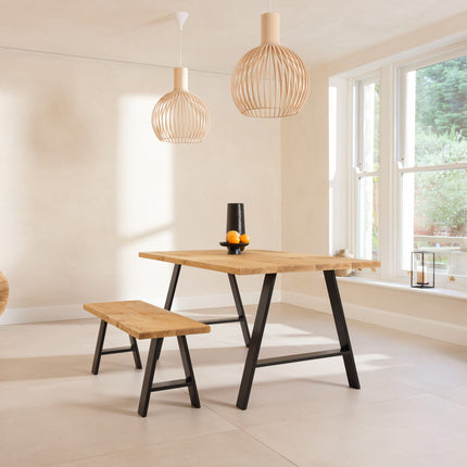 John Lewis Calia Style Industrial Reclaimed Dining Table A Frame Steel Legs Cotswold