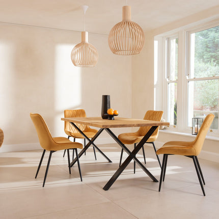 John Lewis Calia Style Industrial Reclaimed Dining Table X Frame Steel Legs Cotswold