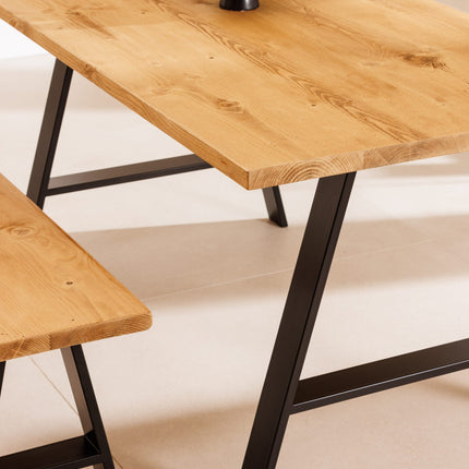 John Lewis Calia Style Industrial Reclaimed Dining Table A Frame Steel Legs Cotswold