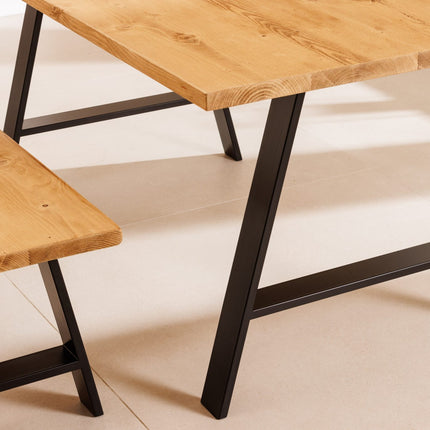 John Lewis Calia Style Industrial Reclaimed Dining Table A Frame Steel Legs Cotswold