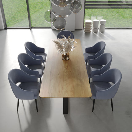 Solid Oak Dining Table Steel Leg 0114