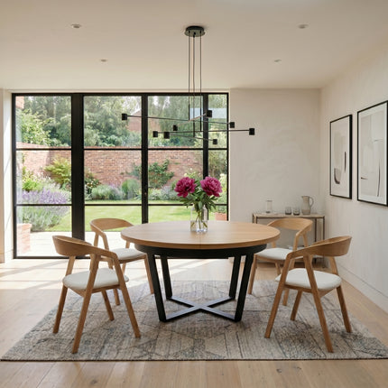 Oak Extendable Round Dining Table Alex