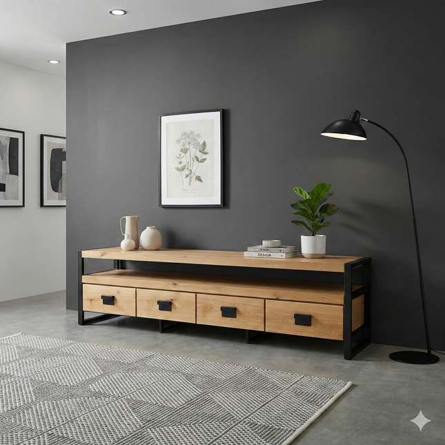 Oak loft TV cabinet BOSS