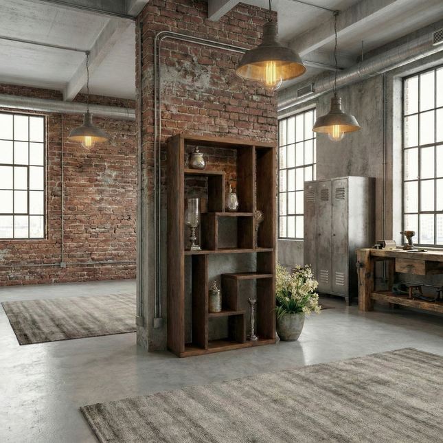 Rustic Bookcase Handmade Industrial Style Bookcase Bookshelf Storage Unit Cabinet 1015