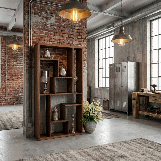 Rustic Bookcase Handmade Industrial Style Bookcase Bookshelf Storage Unit Cabinet 1015