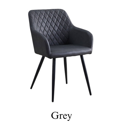 Set of 2  Dining Chairs PU Leather Orby - Grey