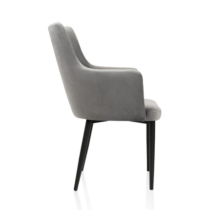 Dining Chair Megan with armrest and metal legs