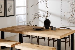 Grantham Dining Table 112cm Wide Chunky Frame Legs