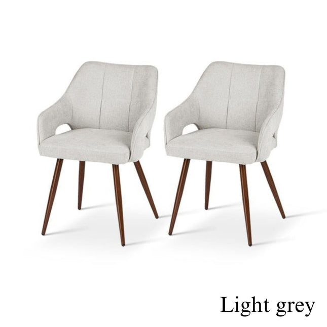 Set of 2 Linen Dining Chairs Croft - Grey