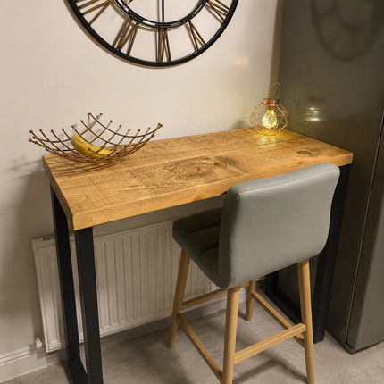 Brigg Straight Edge Breakfast Bar Square Steel Legs