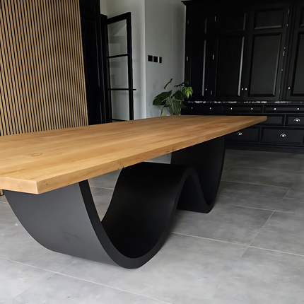 Oak Modern Dining Table Wave 061