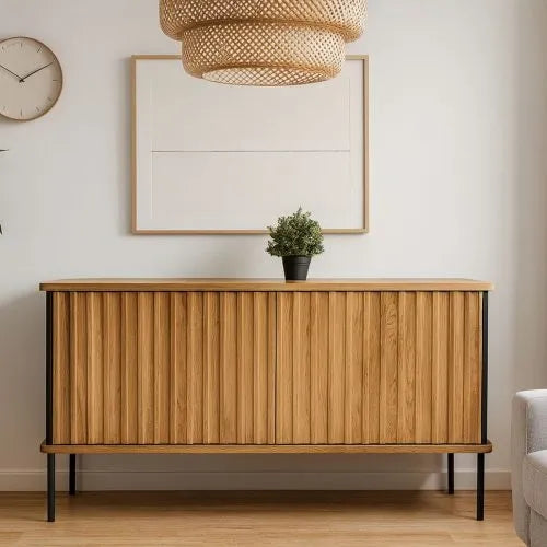 Oak chest of drawers in the loft style Metheringham