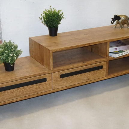 Oak loft TV cabinet PLUM