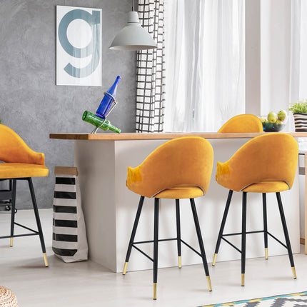 Bar Stools Rose with black metal base