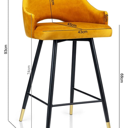 Bar Stools Rose with black metal base