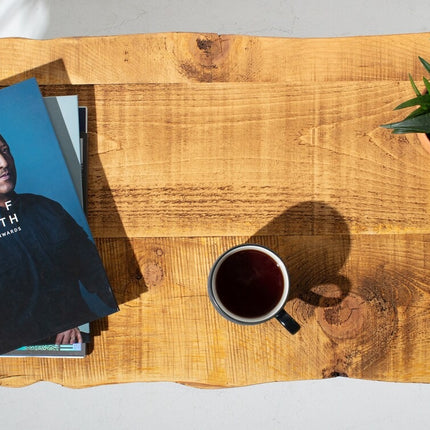Rustic Live Edge Coffee Table With Hairpin Legs