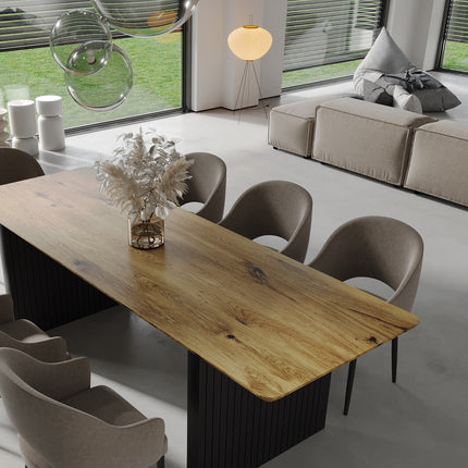 Solid Oak Dining Table Wooden Leg 067