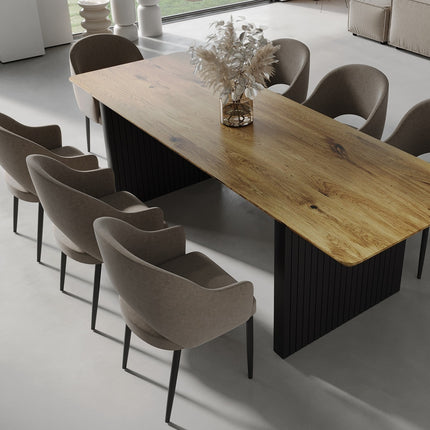 Solid Oak Dining Table Wooden Leg 067