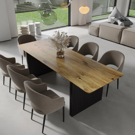 Solid Oak Dining Table Wooden Leg 067