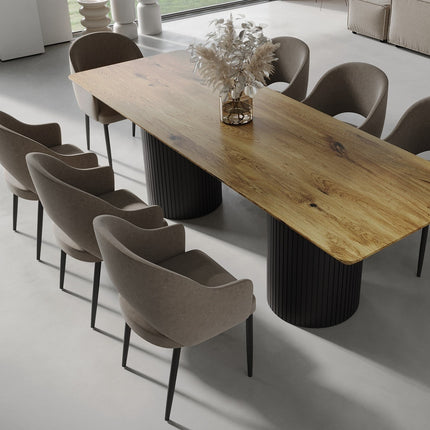 Oak Dining Table Steel Base 0109