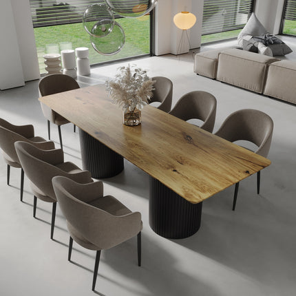 Oak Dining Table Steel Base 0109