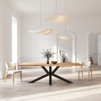 Oak Modern Dining Table Star Stel Base
