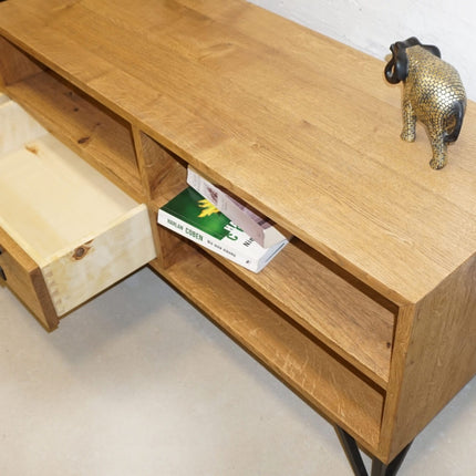 Oak loft TV cabinet PLUM