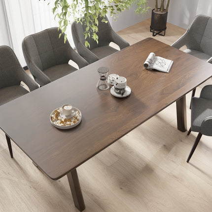 HARDWOOD Solid Oak Dining Table with Wooden Legs – CLAR 051
