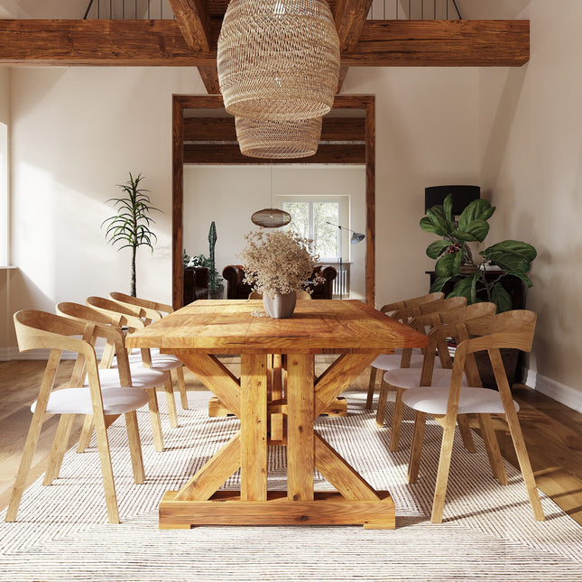 Rustic Dining Table Willoughby Farmhouse Beam Wooden Base