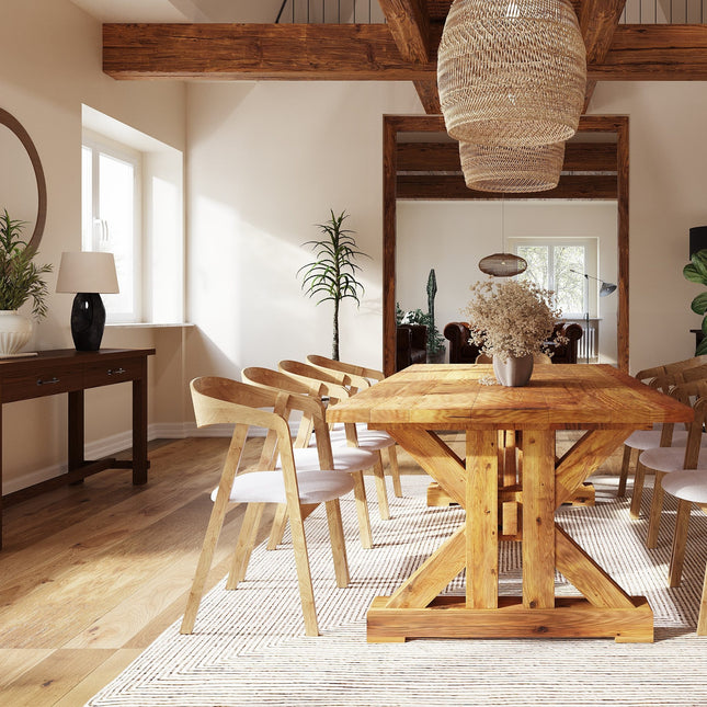 Rustic Dining Table Willoughby Farmhouse Beam Wooden Base