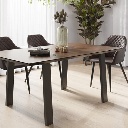 HARDWOOD Solid Oak Dining Table with Steel Legs – CLAR 063