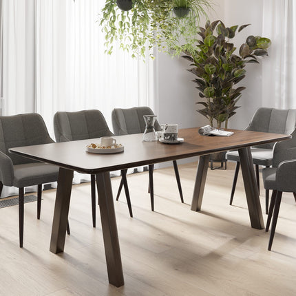 Set of 2 Linen Dining Chairs Croft