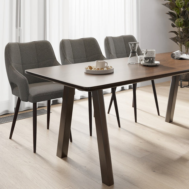 HARDWOOD Solid Oak Dining Table with Wooden Legs – CLAR 051