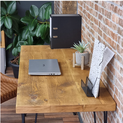 Rustic Desk with Hairpin Industrial Metal Legs