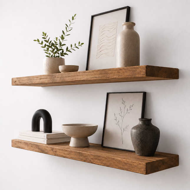 Brigg Straight Edge Rustic Floating Shelf