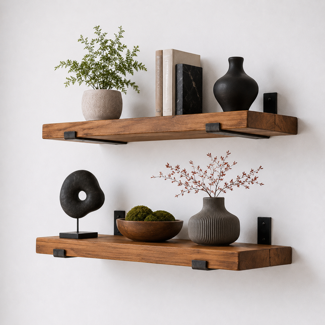Brigg Straight Edge Rustic Shelf U Shaped Bracket
