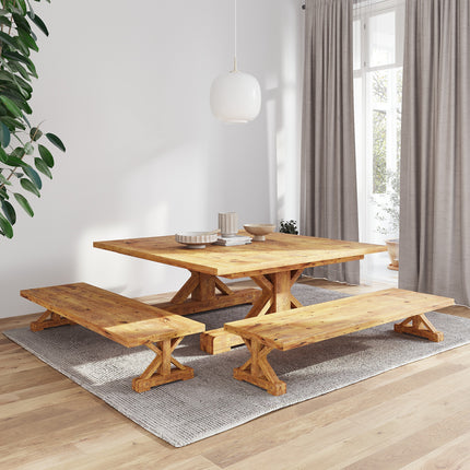 Square Rustic Dining Table Ambassador Farmhouse Wooden Legs