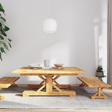 Square Rustic Dining Table Ambassador Farmhouse Wooden Legs