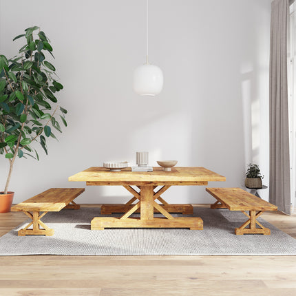 Square Rustic Dining Table Ambassador Farmhouse Wooden Legs