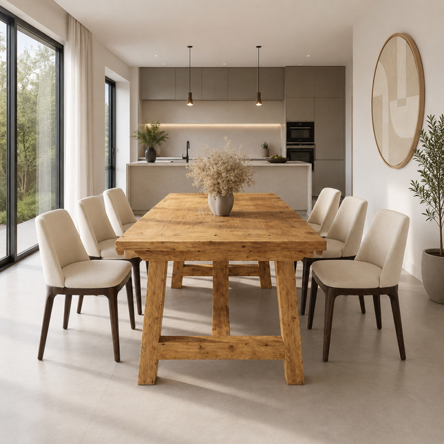 Brigg Rustic Dining Table  AV Wooden Base
