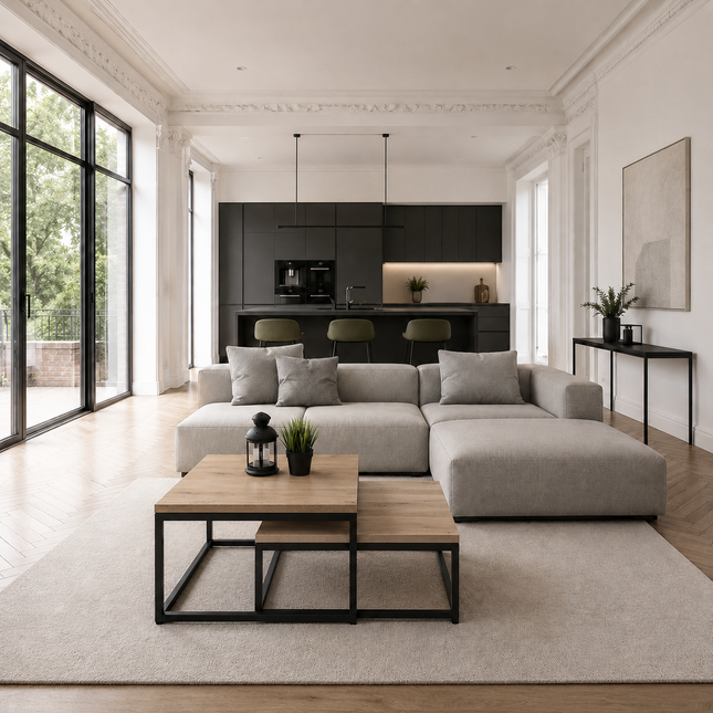 Double loft oak coffee table DUO
