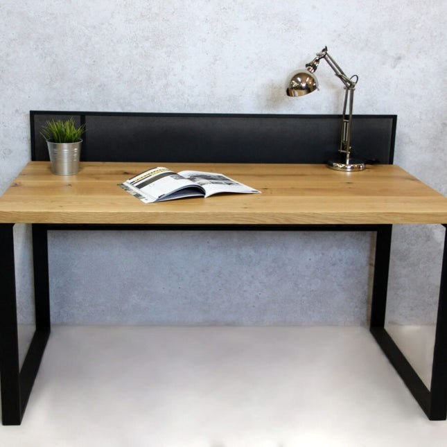 Loft oak desk with perforated sheet Drayton