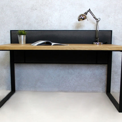 Loft oak desk with perforated sheet Drayton