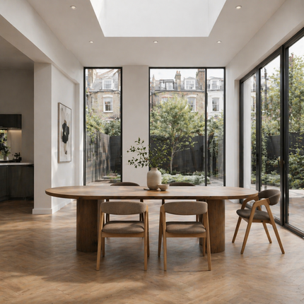 Wark Solid Oak Dining Table with Wooden Legs