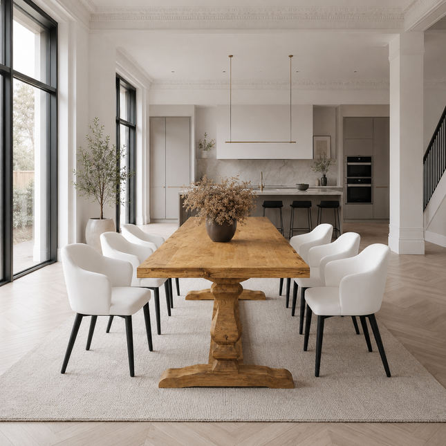 Brigg Rustic Dining Table Victoria Chunky Wooden Base
