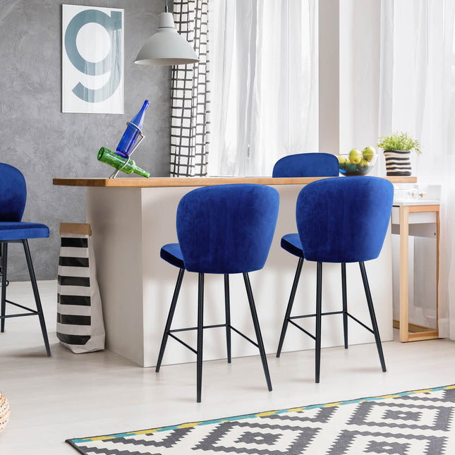 Bar Stools Cleo with black metal base